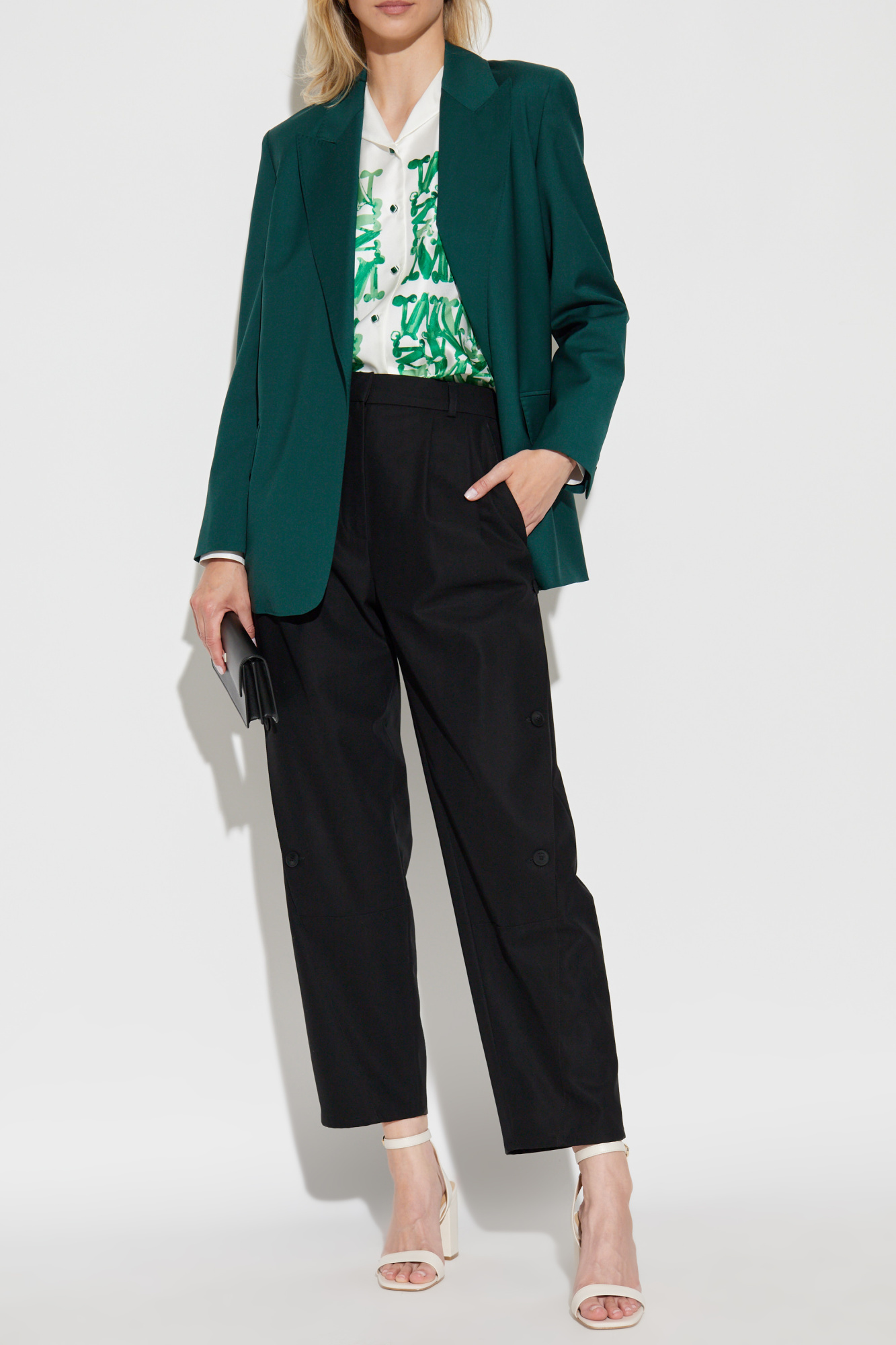 ジャケット MAX MARA DARK GREEN WOOL TALENTO BLAZER Belted woollen cloth blazer, dark green | 